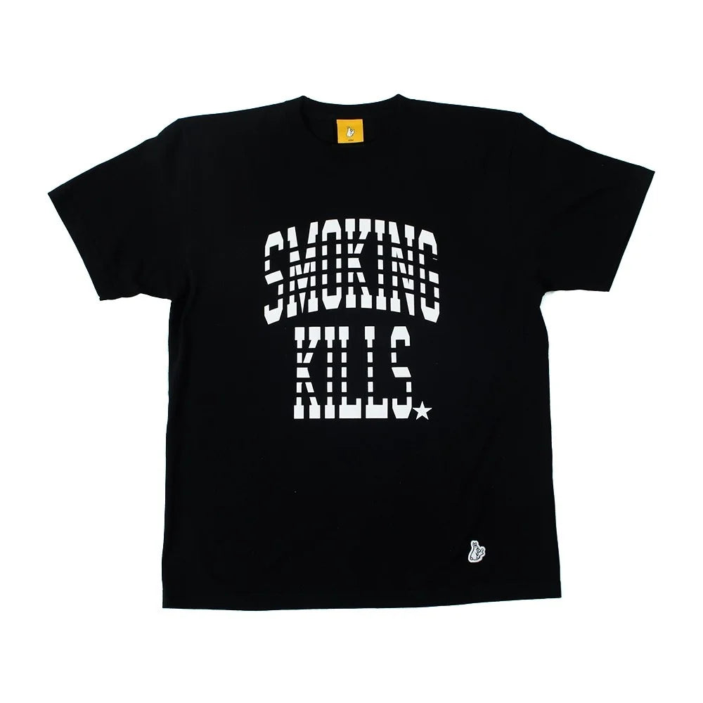 crew neck tee（smoking kills college logo） black