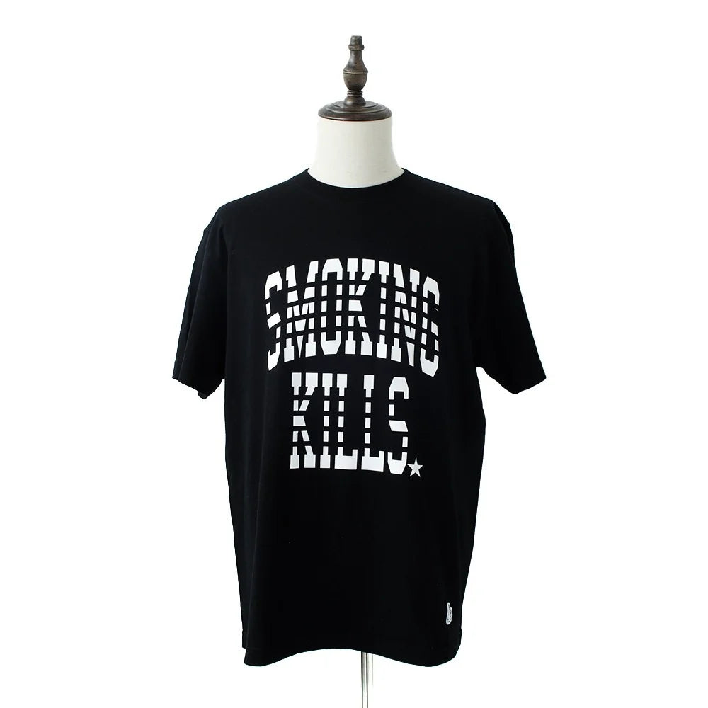 crew neck tee（smoking kills college logo） black