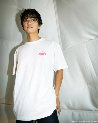 crew neck tee（arch logo）SAKURA white