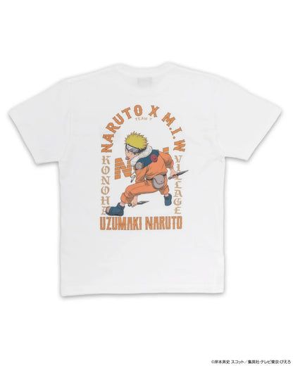 crew neck tee（arch logo）NARUTO white