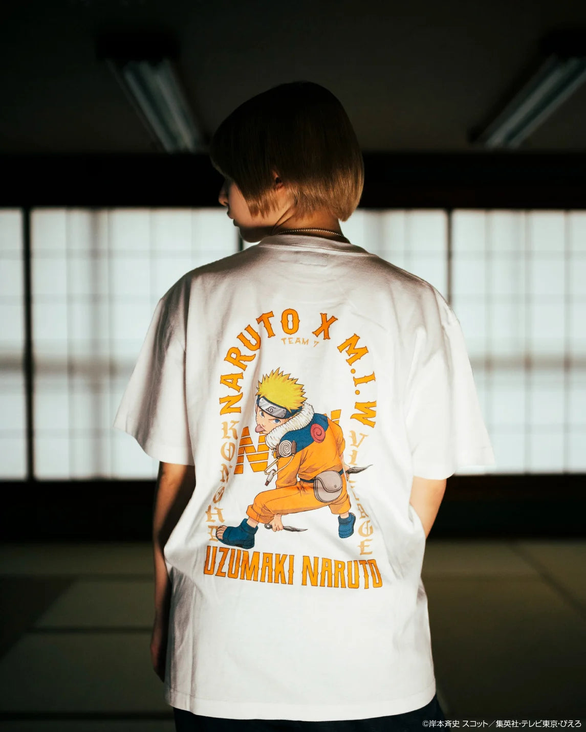 crew neck tee（arch logo）NARUTO white