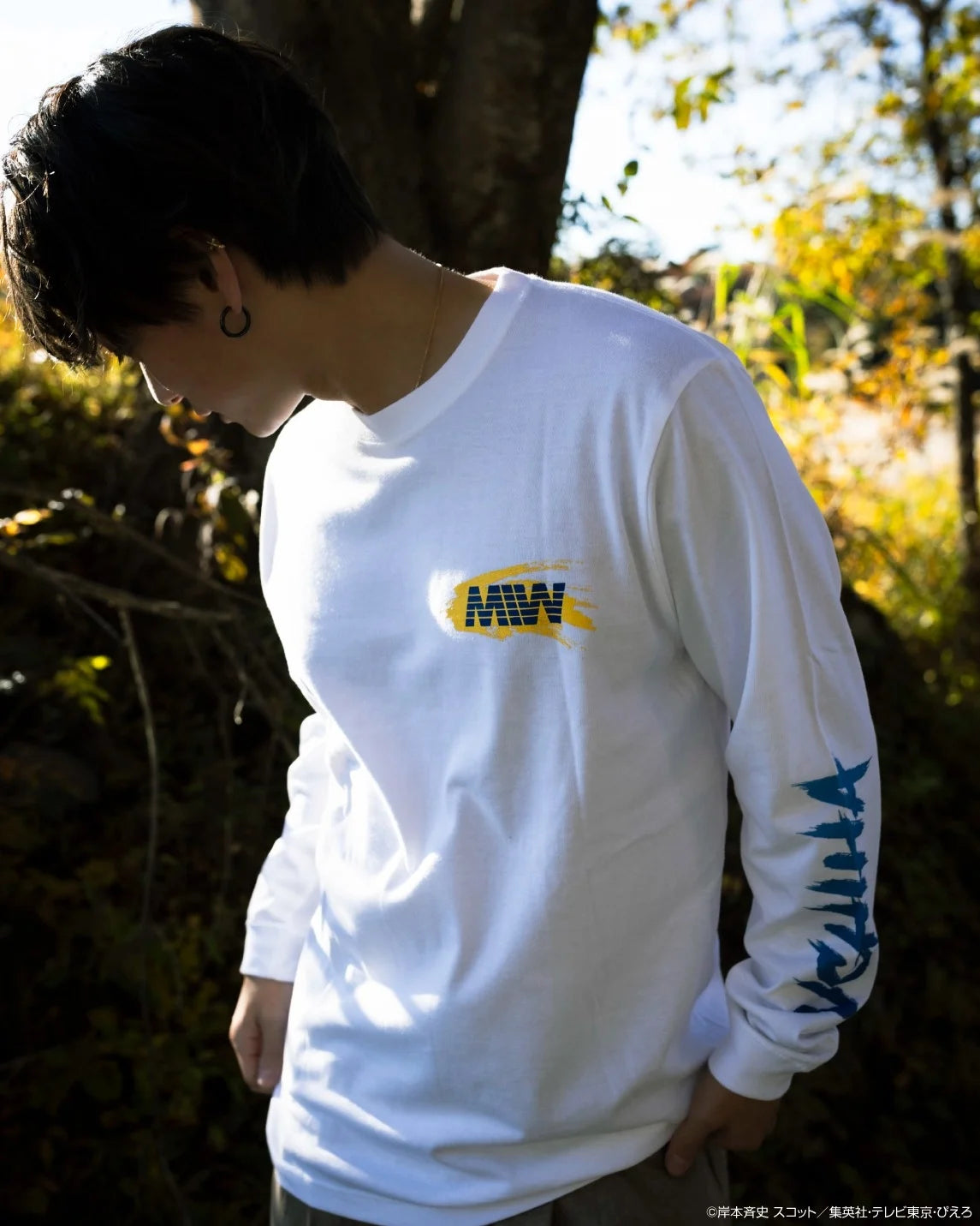 crew neck long sleeve tee（calligraphy）SASUKE white