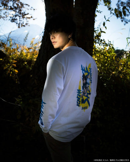 crew neck long sleeve tee（calligraphy）SASUKE white