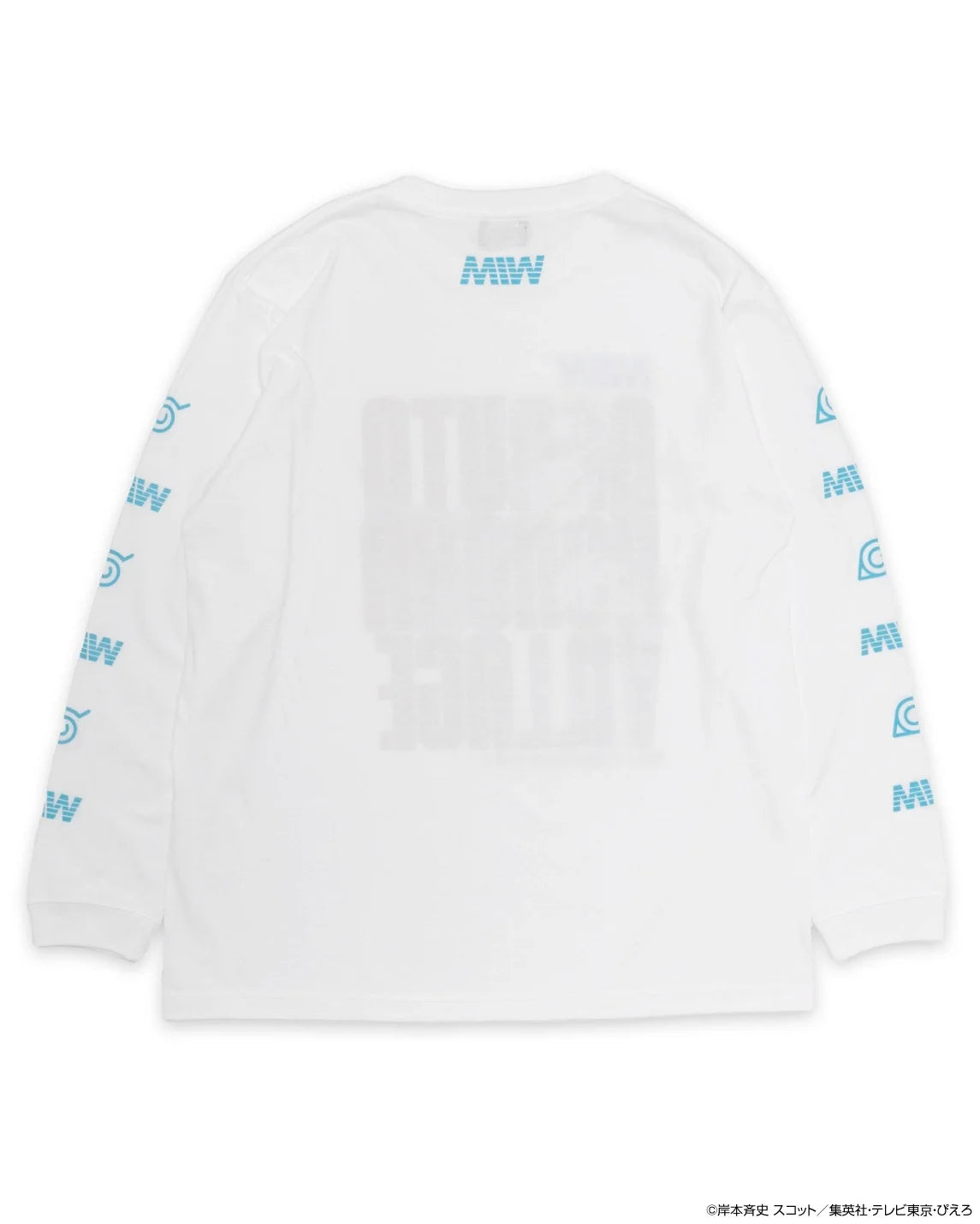 crew neck long sleeve tee（hide）NARUTO white