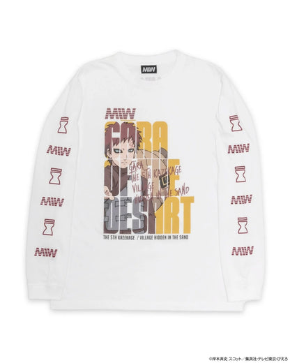 crew neck long sleeve tee（hide）GAARA white