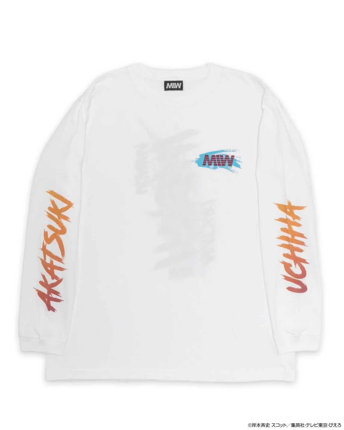 crew neck long sleeve tee（calligraphy）ITACHI white