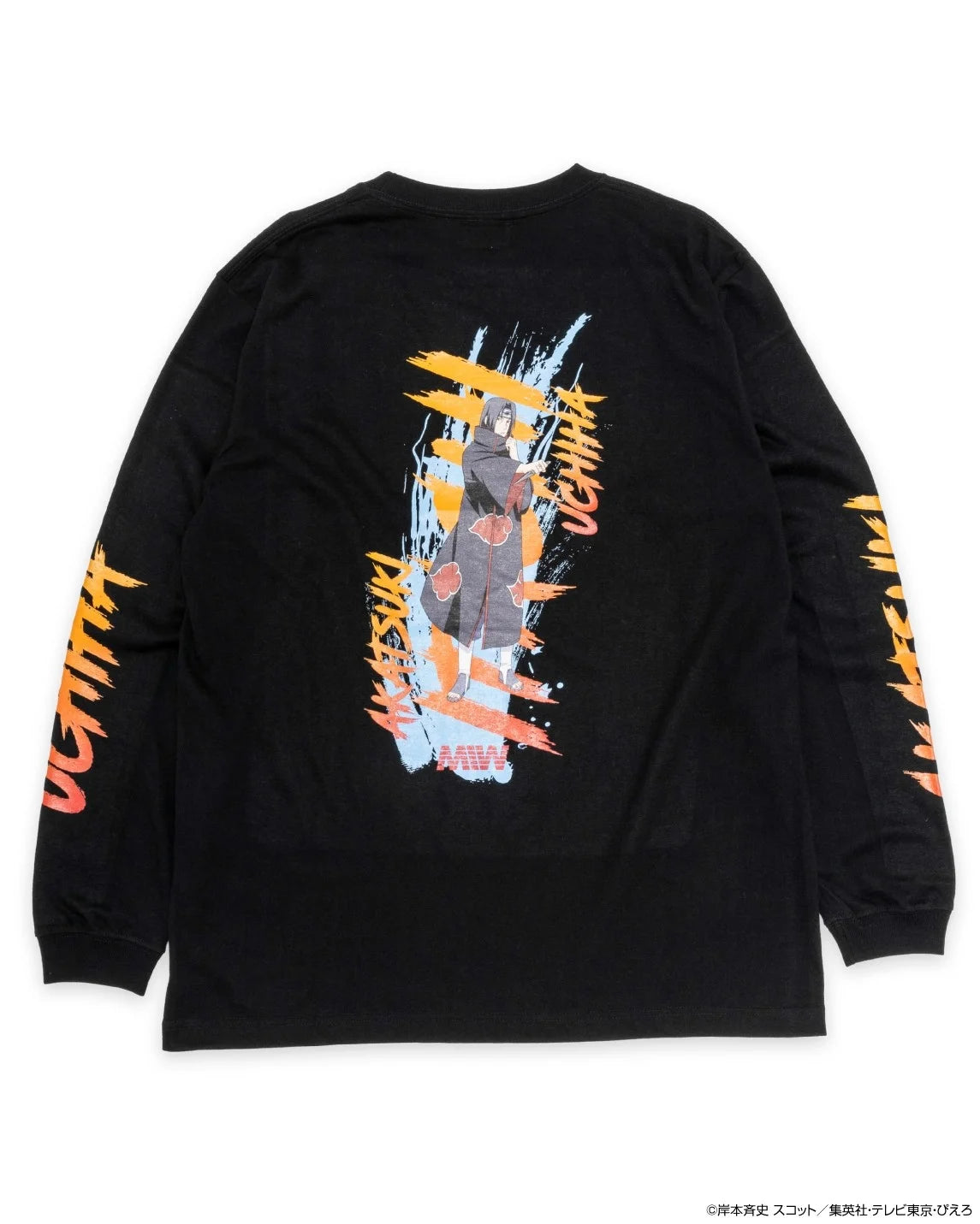 crew neck long sleeve tee（calligraphy）ITACHI black