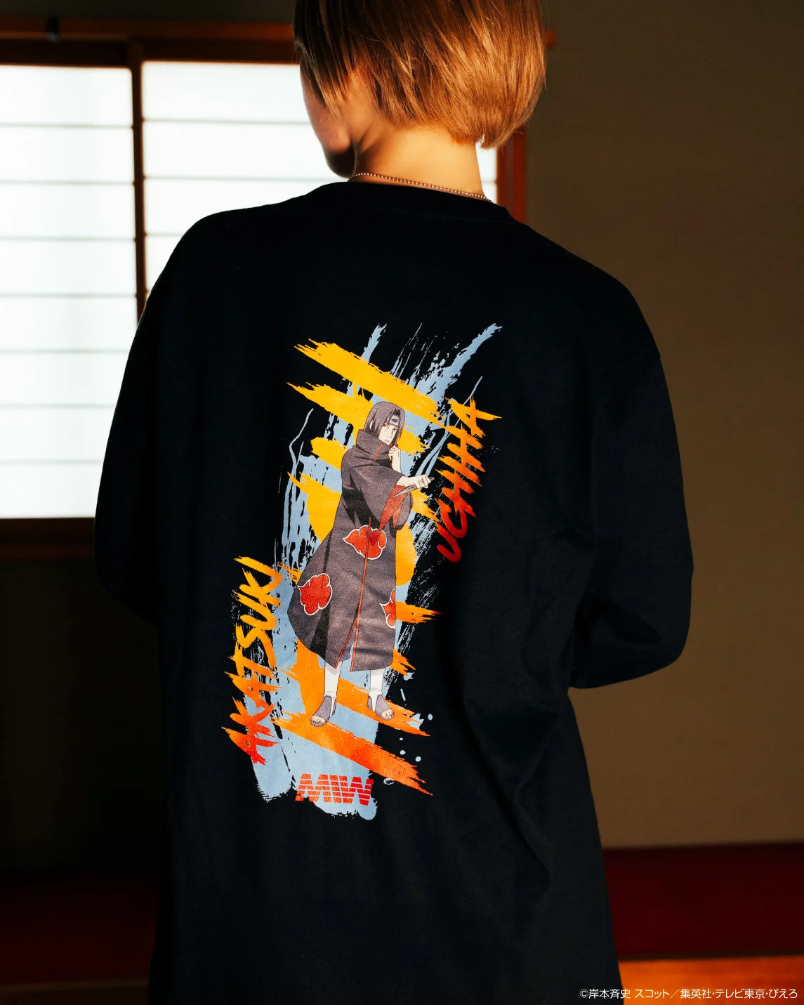 crew neck long sleeve tee（calligraphy）ITACHI black