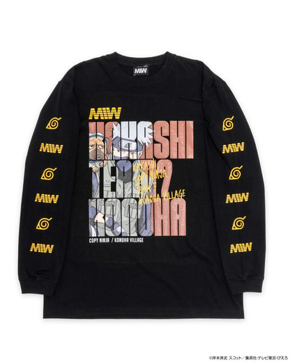 crew neck long sleeve tee（hide）KAKASHI black