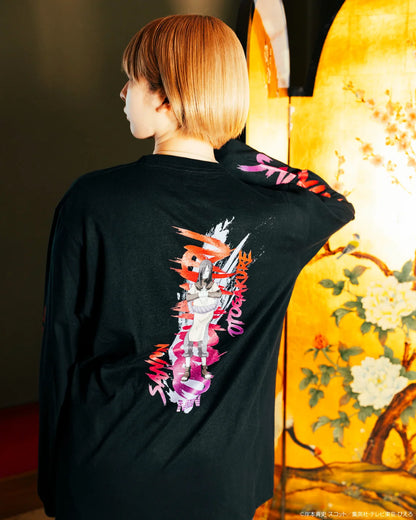 crew neck long sleeve tee（calligraphy）OROCHIMARU black