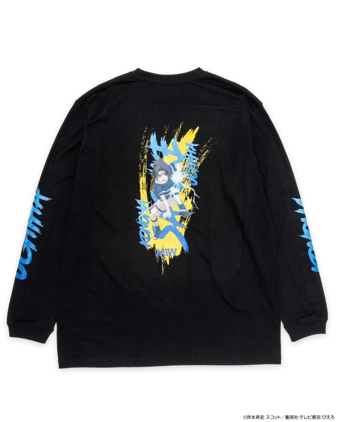 crew neck long sleeve tee（calligraphy）SASUKE black