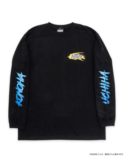 crew neck long sleeve tee（calligraphy）SASUKE black