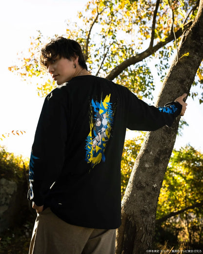 crew neck long sleeve tee（calligraphy）SASUKE black