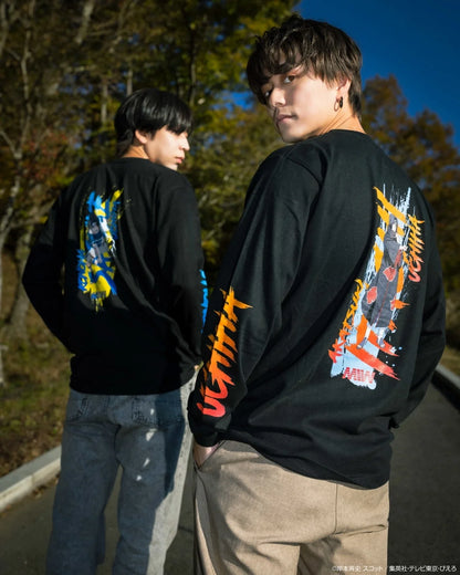 crew neck long sleeve tee（calligraphy）SASUKE black