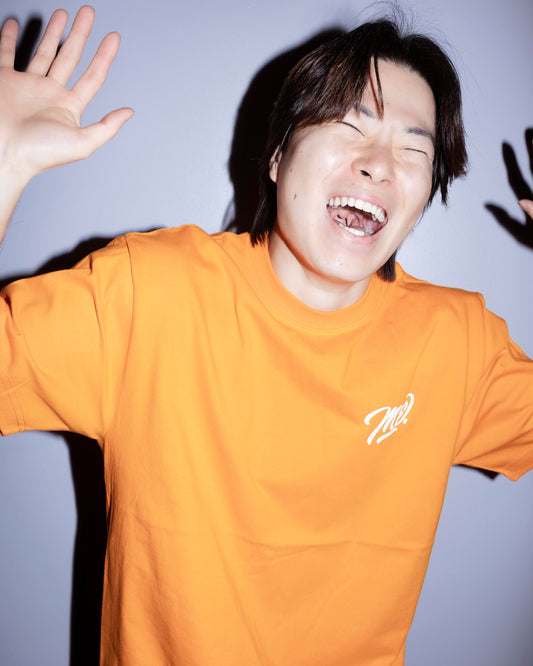 crew neck tee（one point）orange　えんどれす×MIW