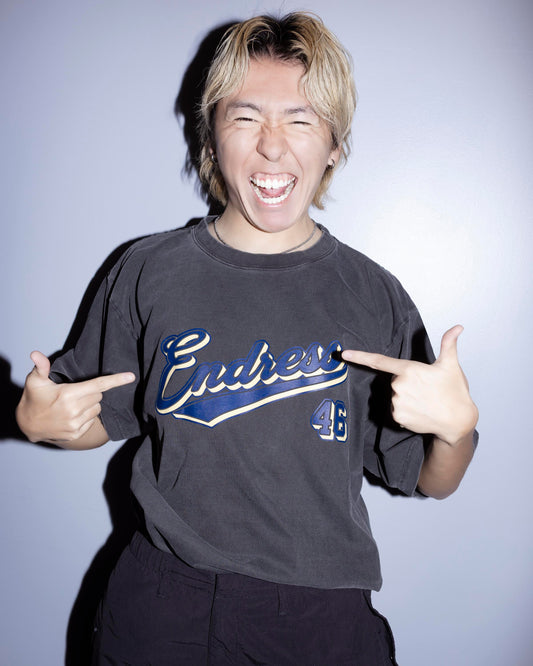 crew neck tee（baseball）black　えんどれす×MIW