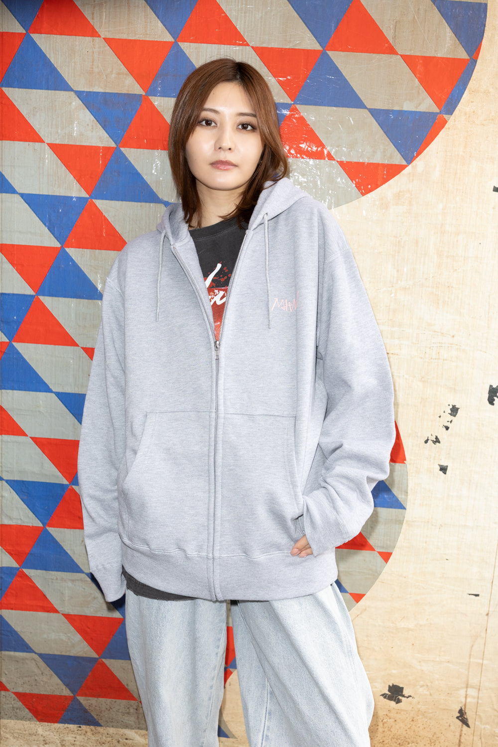 【林 ゆめ×MIW Collaboration】 フルジップ hoodie  GRAY