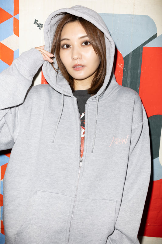 【林 ゆめ×MIW Collaboration】 フルジップ hoodie  GRAY