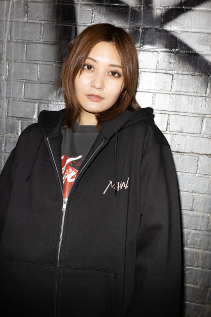 【林 ゆめ×MIW Collaboration】 フルジップ hoodie  BLACK