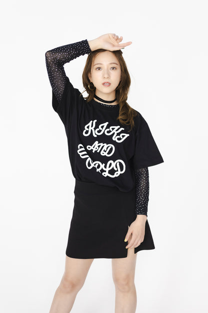 【予約】crewneck tee(front logo) black