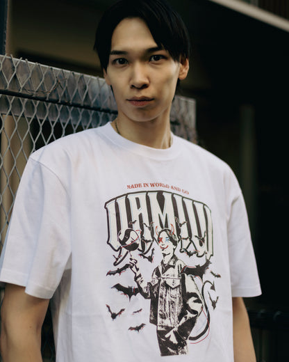 AKIHIRO YAMAUCHI　crew neck tee(devil) White