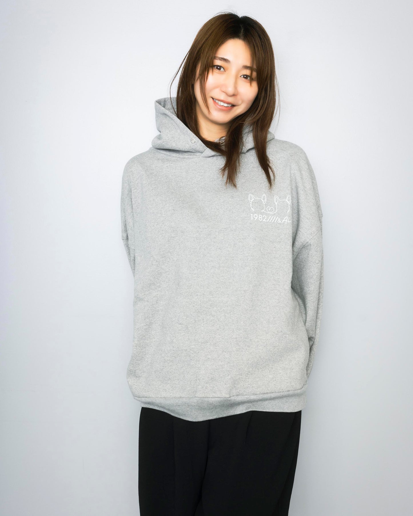 big silhouette hoodie gray 大友愛×MIW