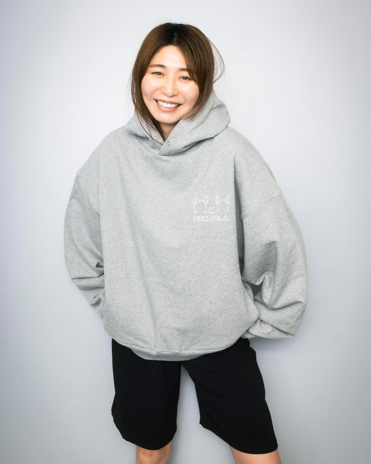 big silhouette hoodie gray 大友愛×MIW