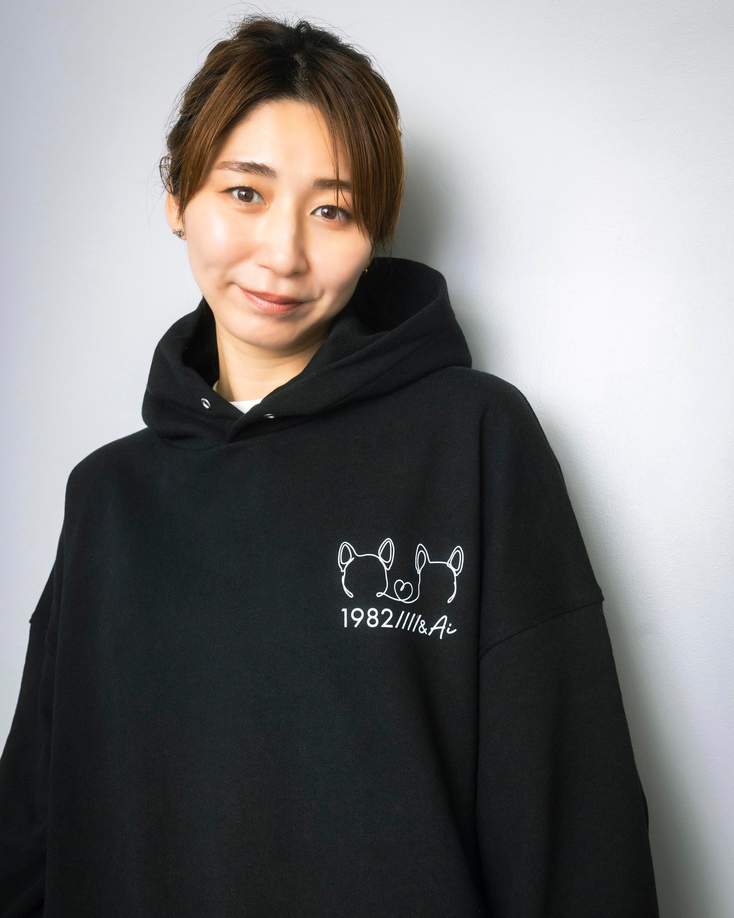 big silhouette hoodie black 大友愛×MIW