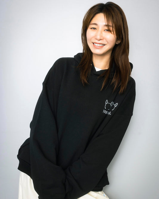 big silhouette hoodie black 大友愛×MIW