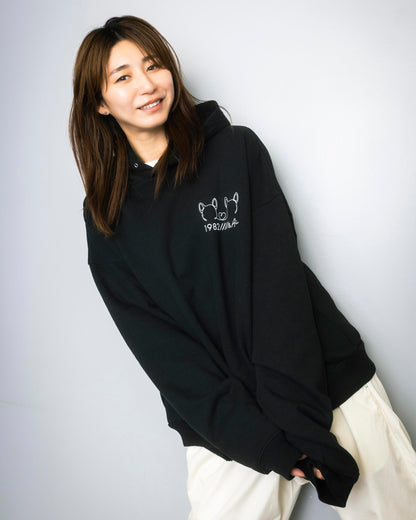 big silhouette hoodie black 大友愛×MIW