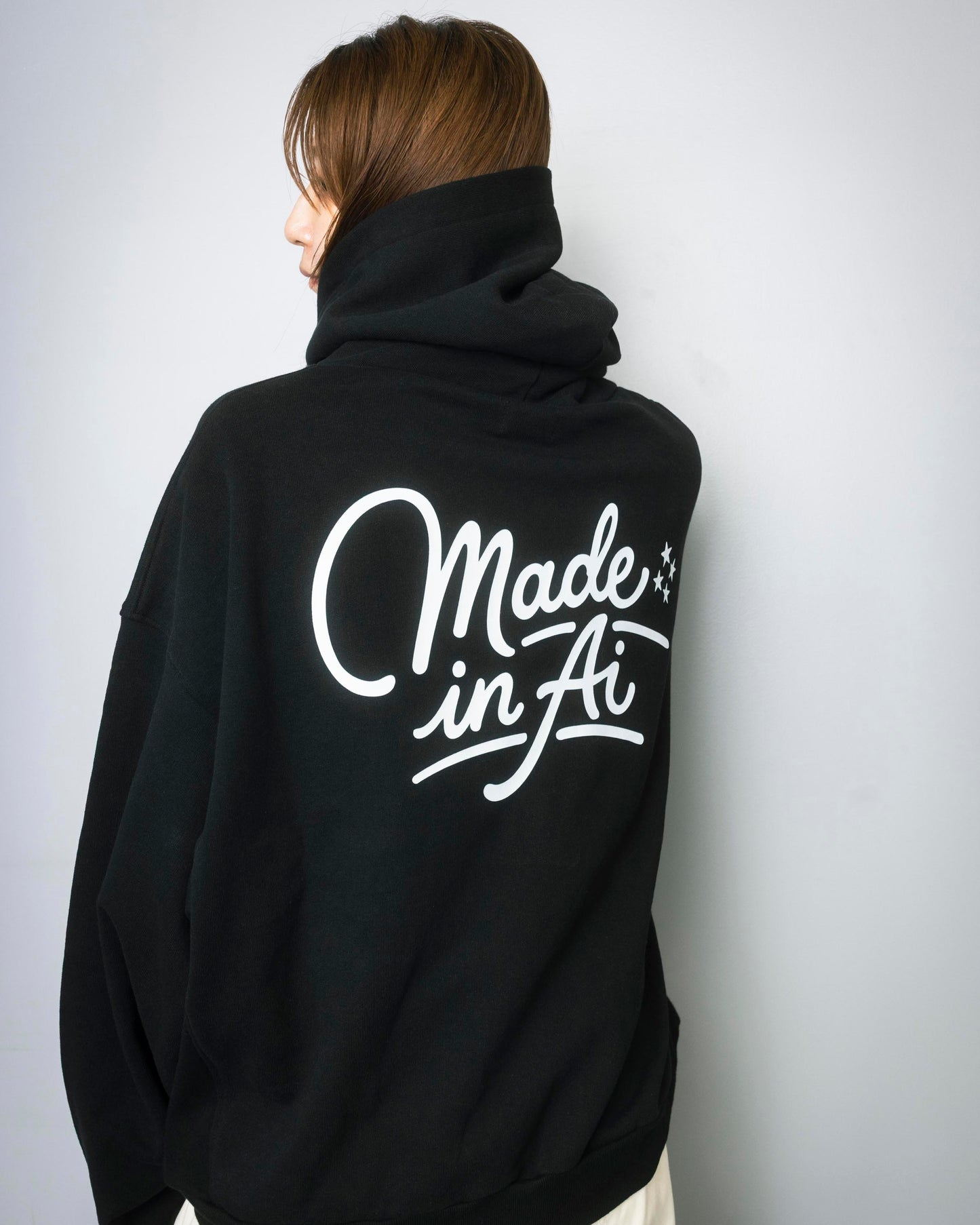 big silhouette hoodie black 大友愛×MIW