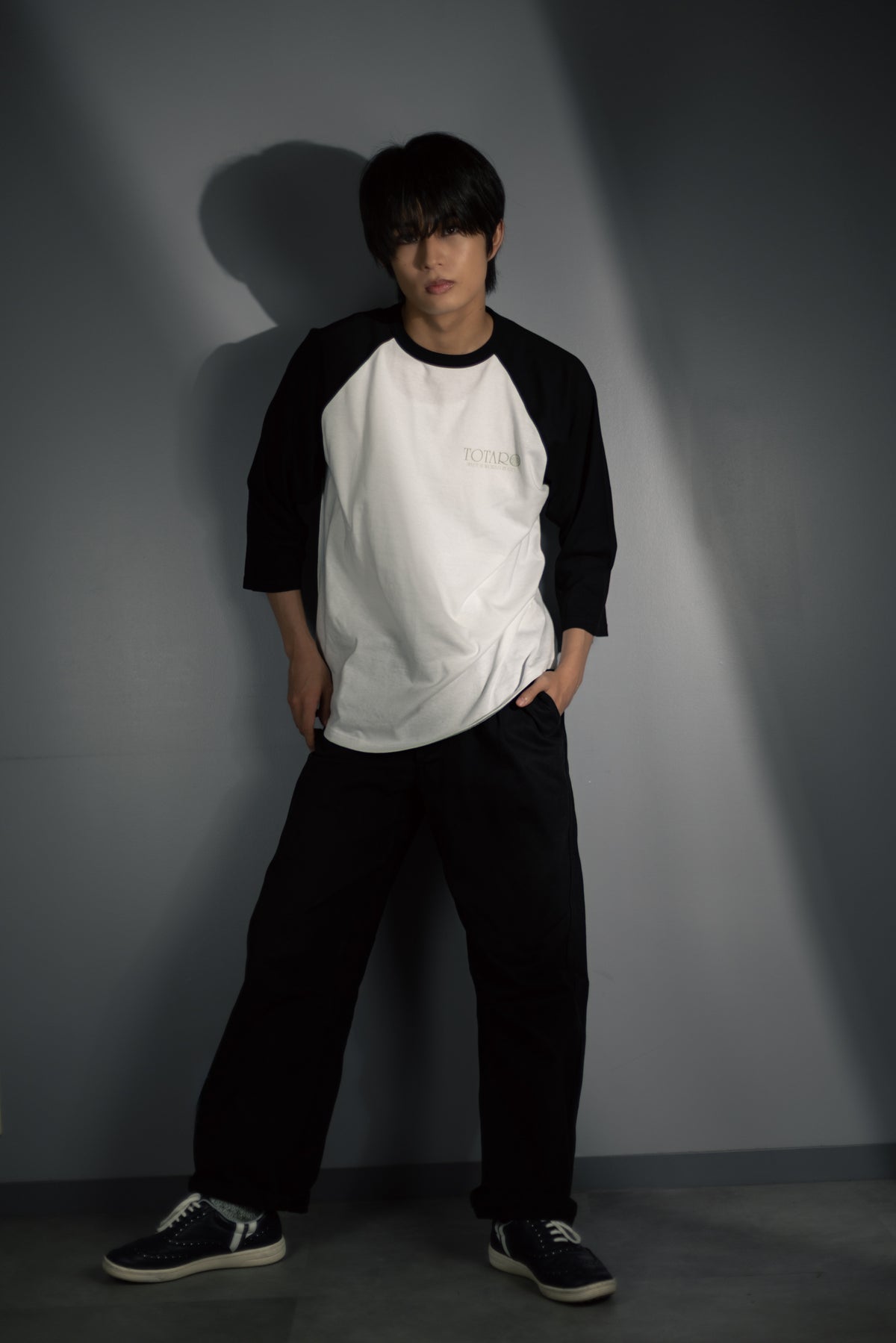 柊太朗 × MIW 3/4 sleeve raglan tee white