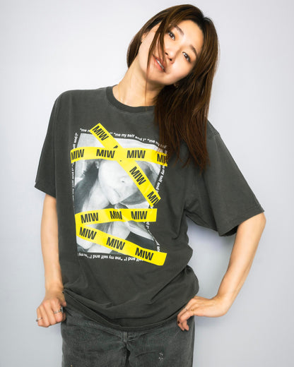 crew neck tee MIW tape ink blck 大友愛×MIW