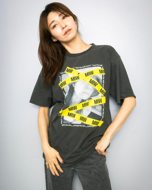 crew neck tee MIW tape ink blck 大友愛×MIW