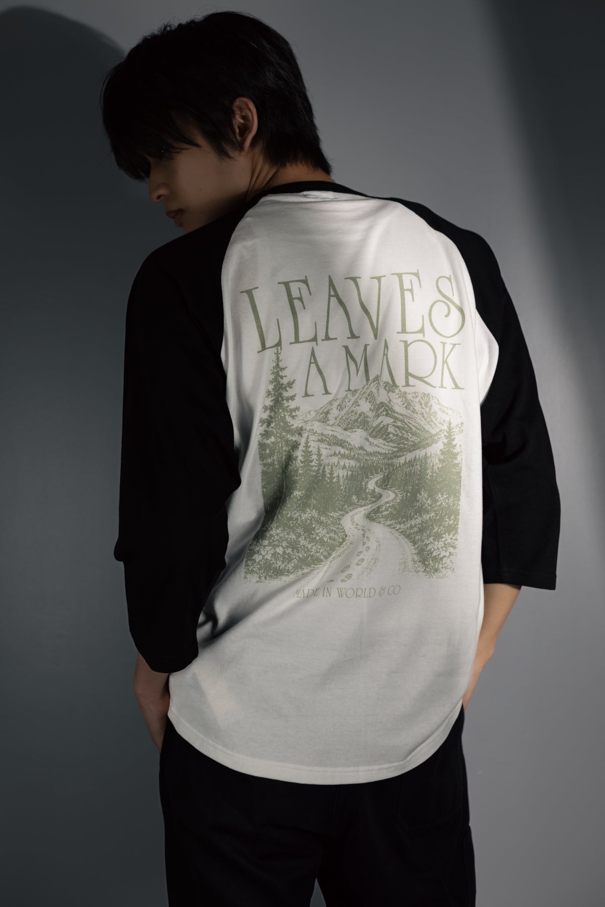 柊太朗 × MIW 3/4 sleeve raglan tee white