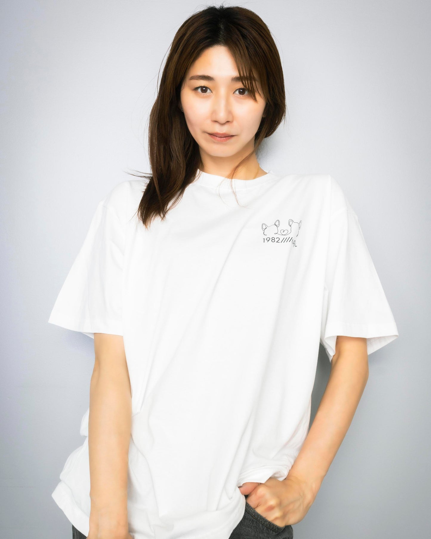crew neck tee 1982&Ai white 大友愛×MIW