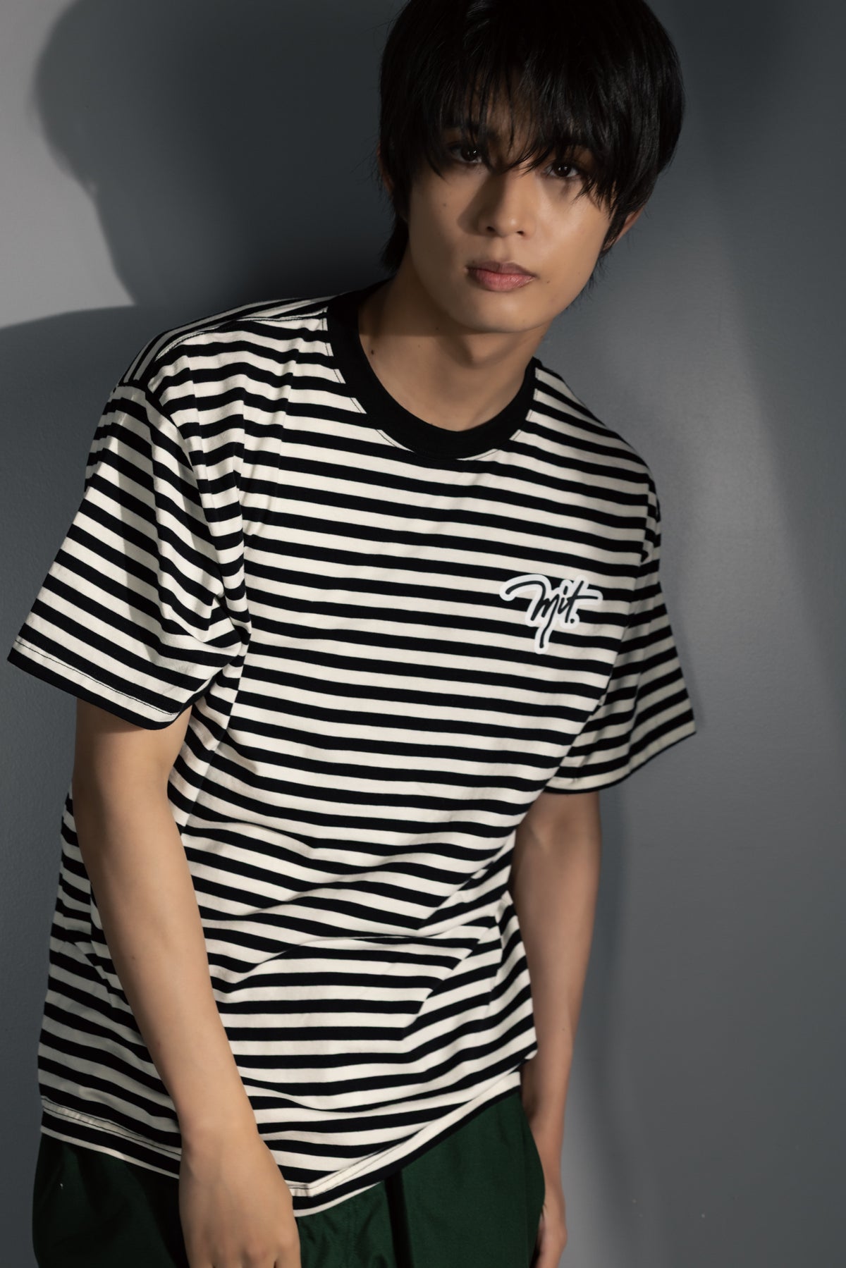 柊太朗 × MIW Border T-shirt white・black