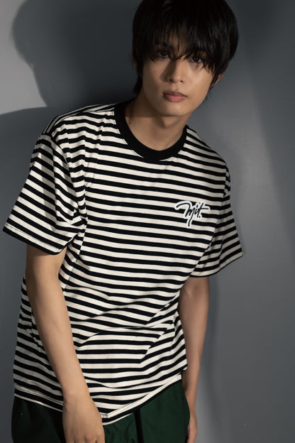 柊太朗 × MIW Border T-shirt white・black