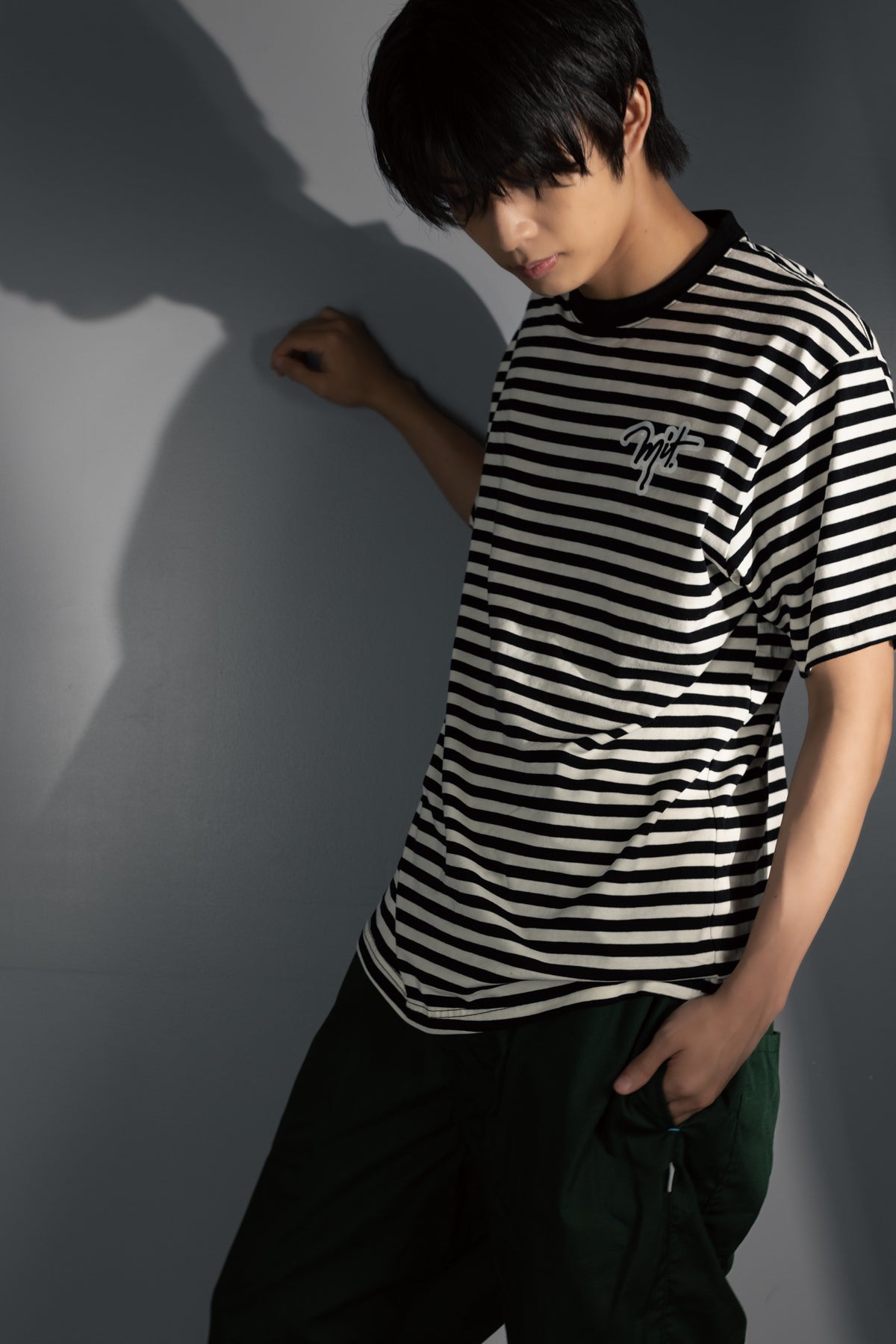 柊太朗 × MIW Border T-shirt white・black