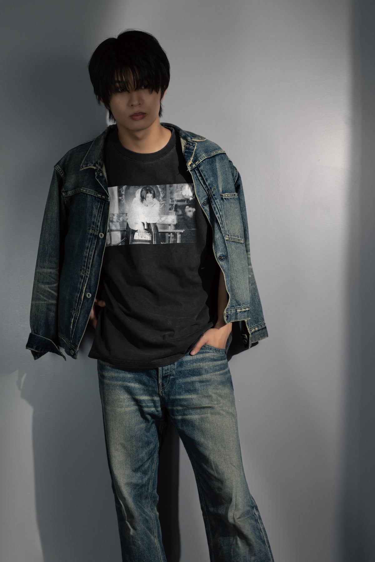 柊太朗 × MIW Photo T-shirt ink black