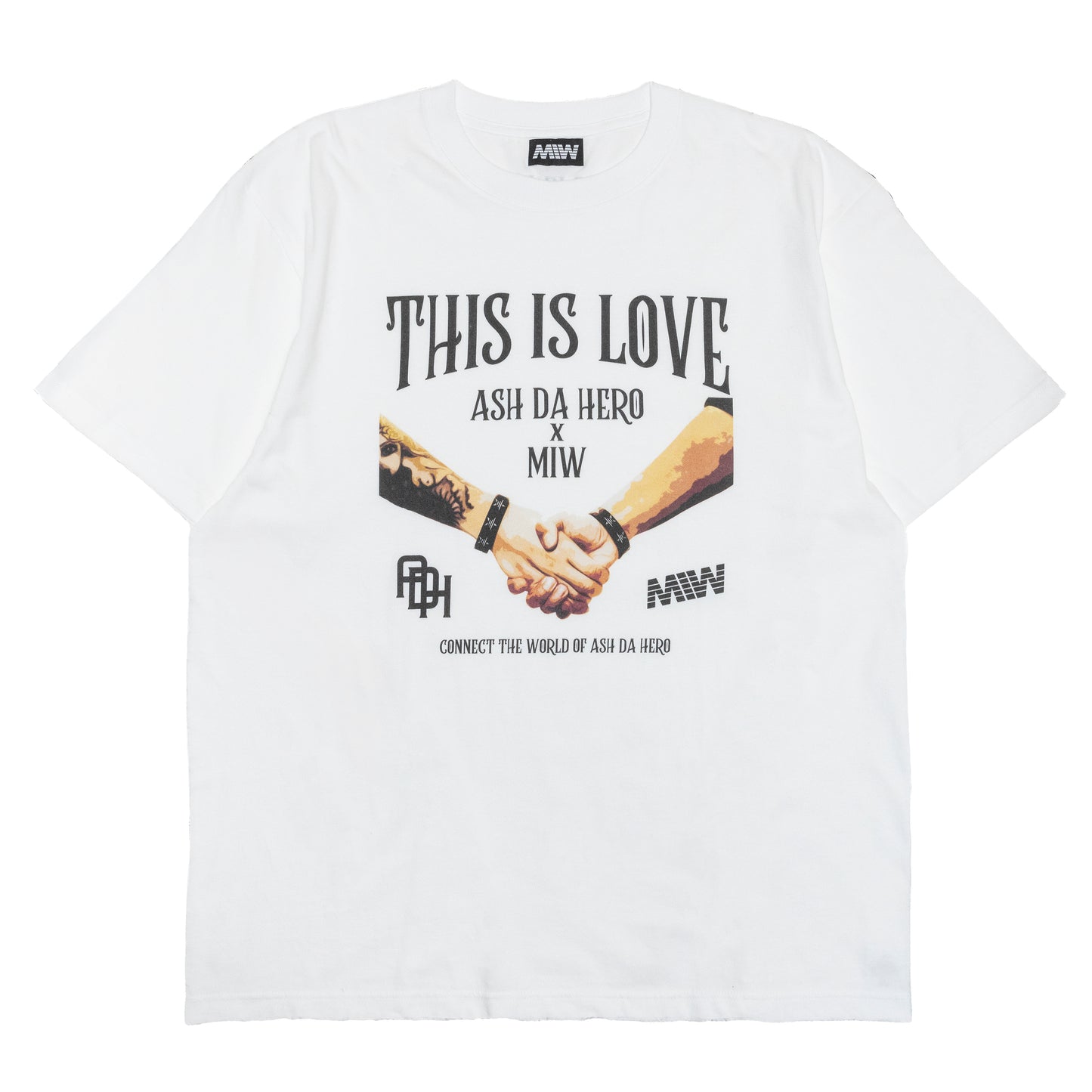 ASH DA HERO crewneck tee(THIS IS LOVE) white