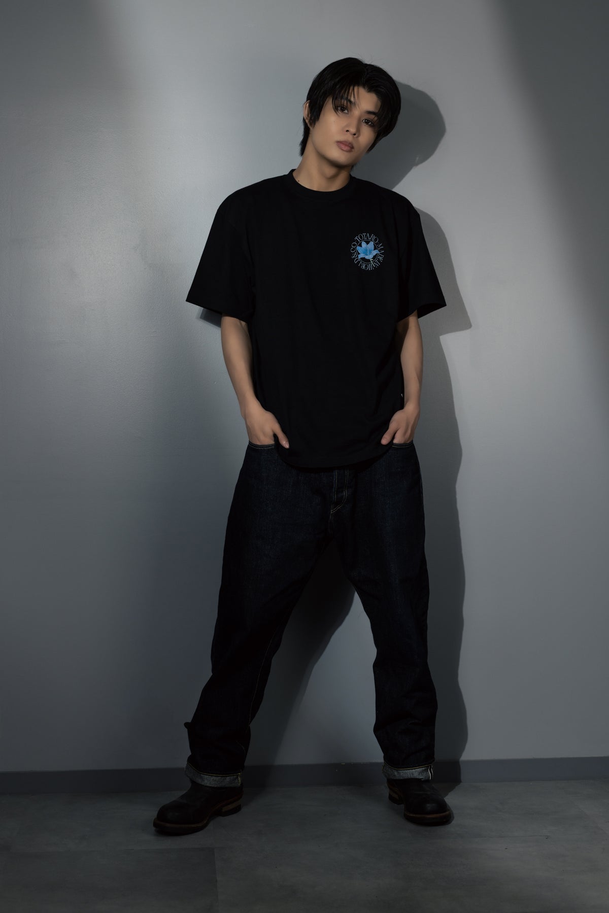 柊太朗 × MIW Flower T-shirt black