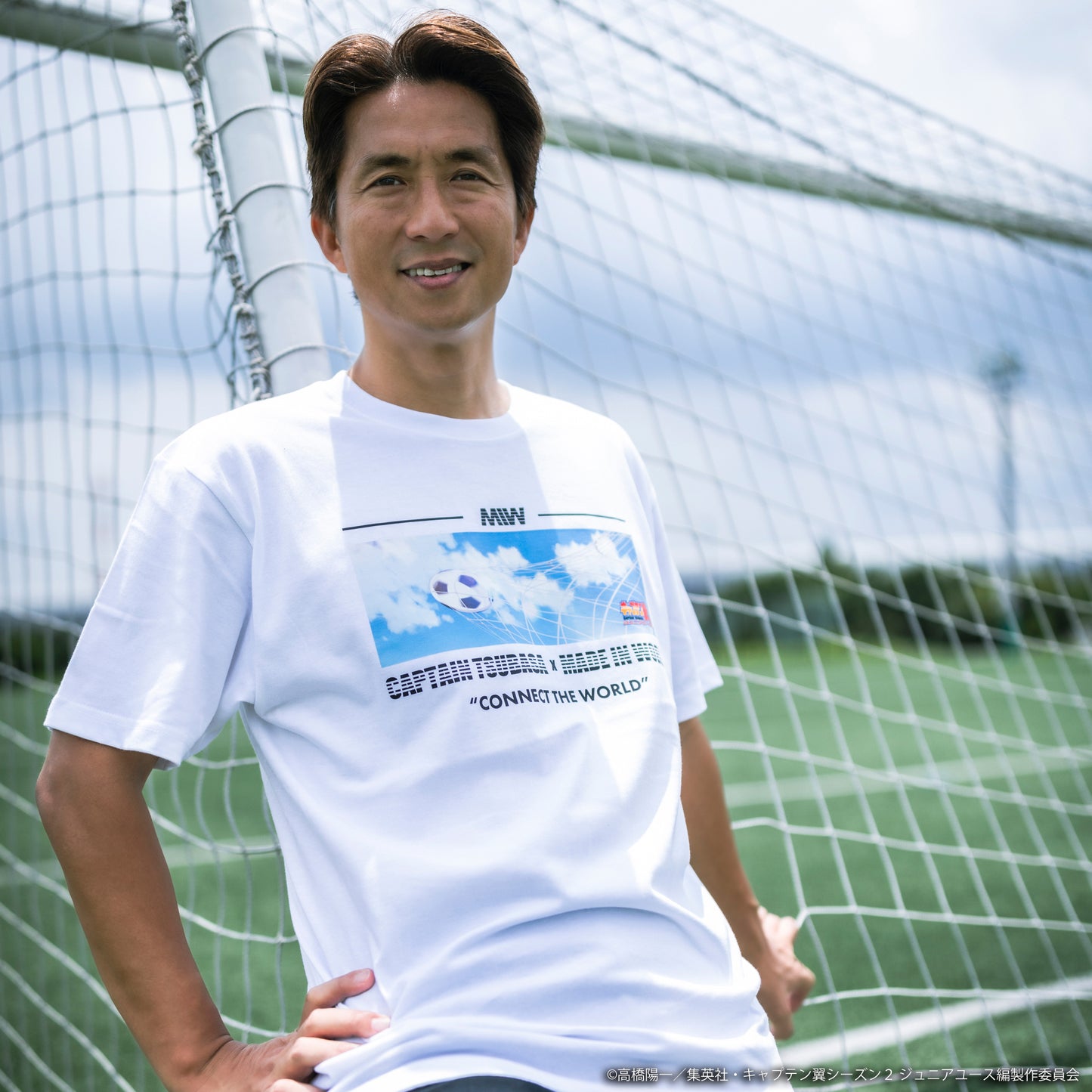 CAPTAIN TSUBASA member crew neck tee white