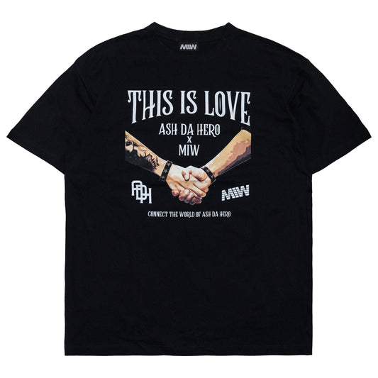 ASH DA HERO crewneck tee(THIS IS LOVE) black