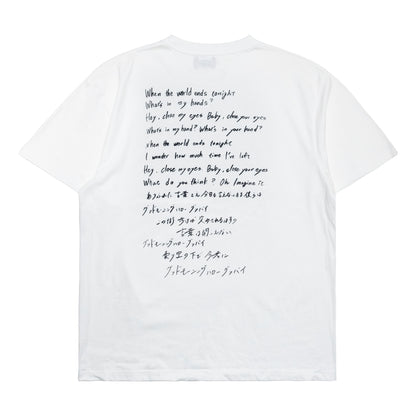 ASH DA HERO crewneck tee(GOOD MORNING HELLO GOOD BYE) white