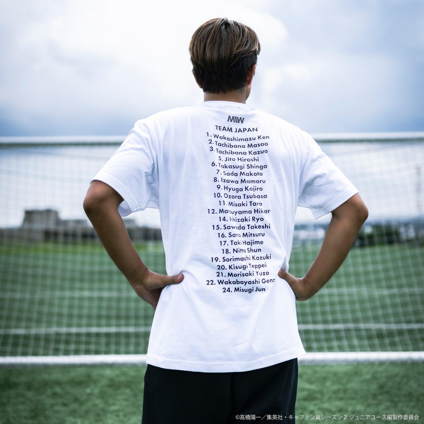 CAPTAIN TSUBASA member crew neck tee white