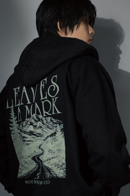 柊太朗 × MIW LEAVES A MARK Full Zip Hoodie black