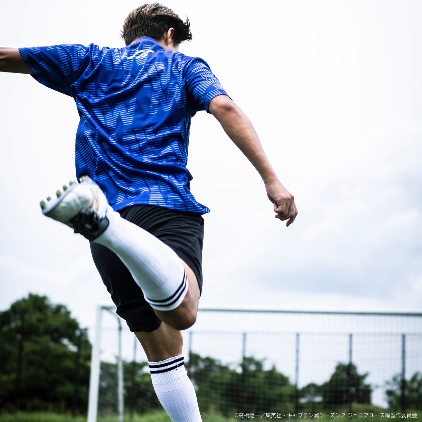 CAPTAIN TSUBASA jersey crew neck tee blue