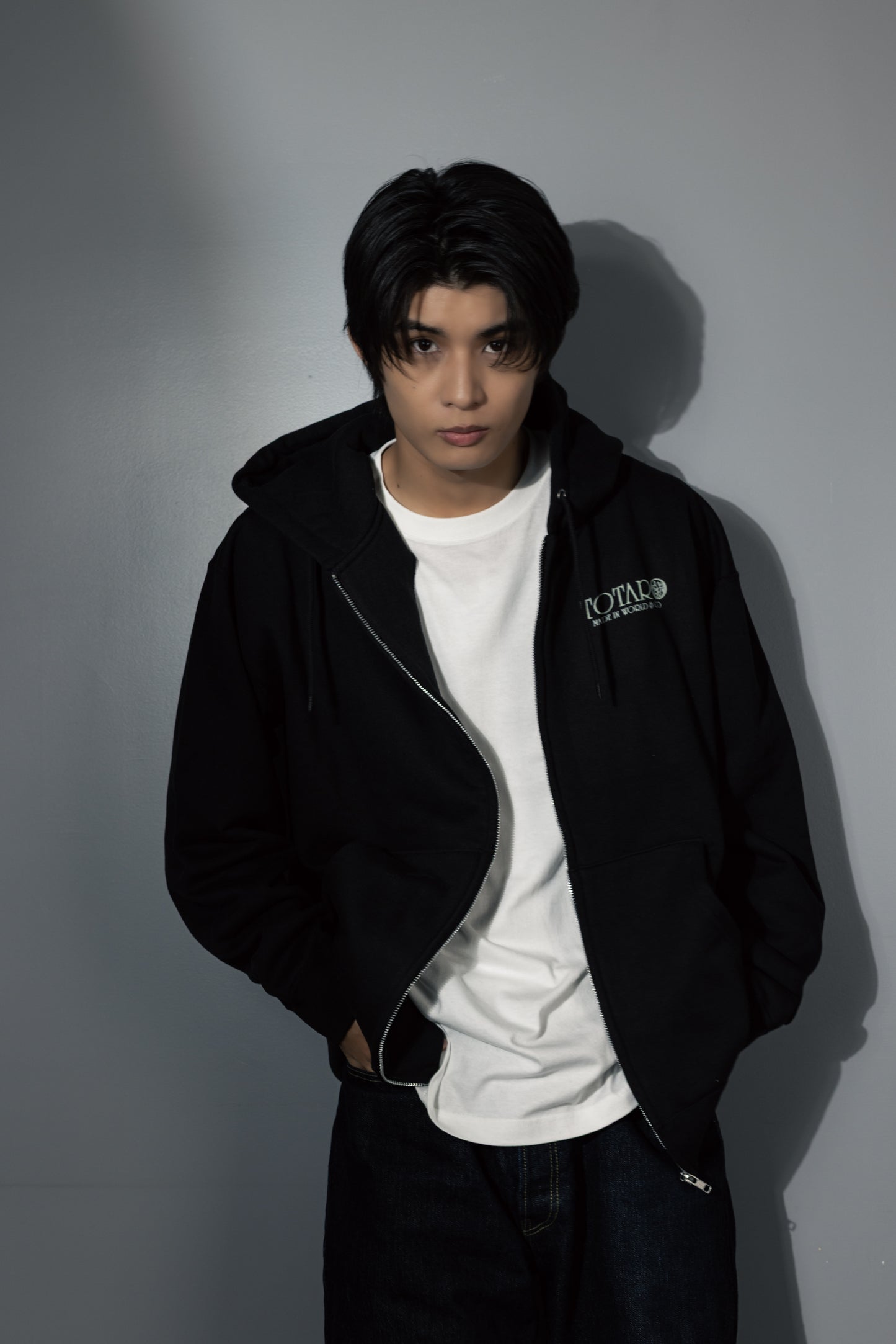柊太朗 × MIW LEAVES A MARK Full Zip Hoodie black