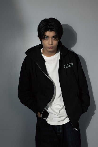 柊太朗 × MIW LEAVES A MARK Full Zip Hoodie black